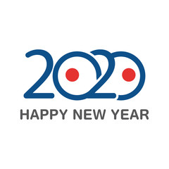 Happy New Year 2020 Text Design Patter, Vector illustration.
