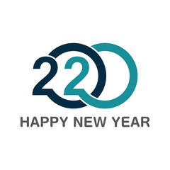 Happy New Year 2020 Text Design Patter, Vector illustration.