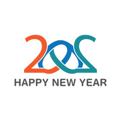 Happy New Year 2020 Text Design Patter, Vector illustration.