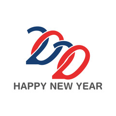 Happy New Year 2020 Text Design Patter, Vector illustration.