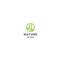 Nature Logo Design Concept. Tropical Plant. Minimal icon of abstract landscape. Geometric Element. Elegant and Modern Vector Illustration