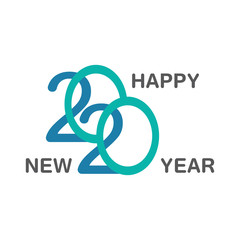 Happy New Year 2020 Text Design Patter, Vector illustration.