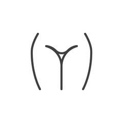 Female hips line icon. linear style sign for mobile concept and web design. Slim body outline vector icon. Symbol, logo illustration. Vector graphics