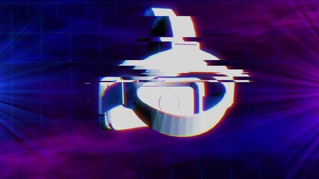 Virtual reality goggles 80's Synthwave / Vaporwave / Retrowave Glitch style