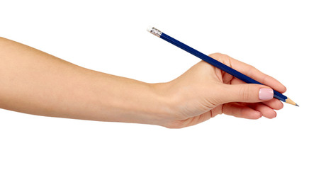 Office pencil with eraser on the end. Tool for writing and drawing.