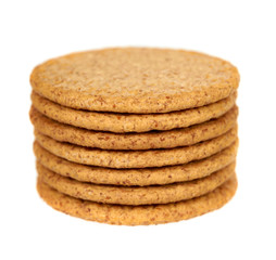Round cookies with whole wheat. Healthy snack.