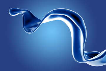 Splash fluid. 3d illustration, 3d rendering.