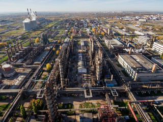 Sterlitamak petrochemical plant. Aerial view.