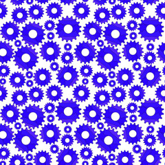 Gears (Сogwheels). Seamless pattern. Violaceous (purple, violet) colors. Vector illustration.