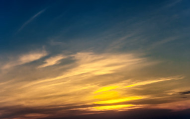 Beautiful sunset sky tropical clouds