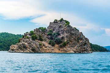Summer Landscape green island with hills