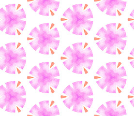 Pink orange vintage seamless pattern. Hand drawn w