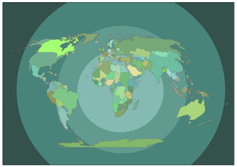 World Atlas map circle background