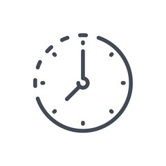 Timepiece clock line icon. Clock and watch vector outline sign.