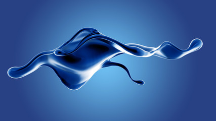 Splash fluid. 3d illustration, 3d rendering.