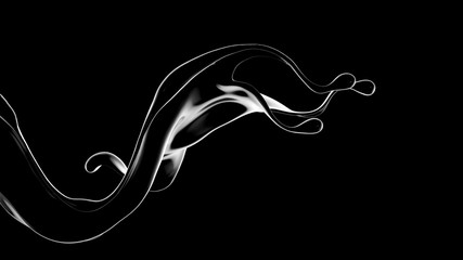 Splash fluid. 3d illustration, 3d rendering.