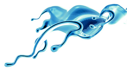 Naklejka premium Splash fluid. 3d illustration, 3d rendering.