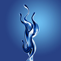 Splash fluid. 3d illustration, 3d rendering.