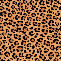 Fototapeta na wymiar Vector abstract seamless pattern of golden leopard predatory print. Modern animal fur fashion background. Realistic Leopard colorful print. Exotic wild animal skin pattern for textile, decoration.