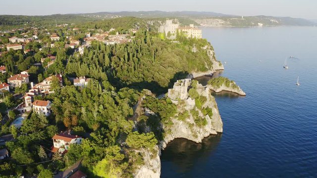 Castle on rock above sea