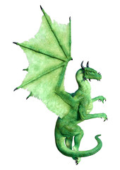 Fototapeta premium 3D Rendering Fairy Tale Dragon on White