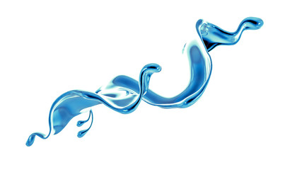 Splash fluid. 3d illustration, 3d rendering.