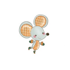 Winter illustration with funny mouse 