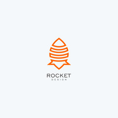 Abstract rocket logo design. space fly icon vector