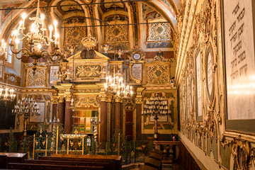Indoor view of the synagogue of Casale Monferrato, Piedmont