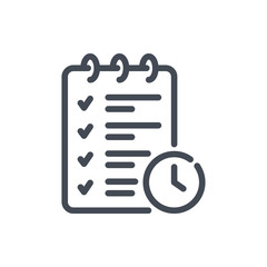 Fototapeta premium To do list line icon. Timing checklist vector outline sign.