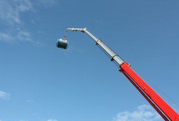 Baukran der Dachdecker