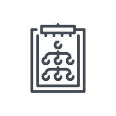 Business plan line icon. Clipboard with tree structure vector outline sign.