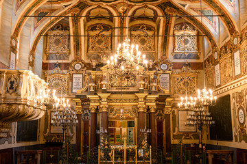 Indoor view of the synagogue of Casale Monferrato, Piedmont