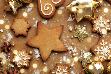 christmas cookies  and ornaments, baking spices