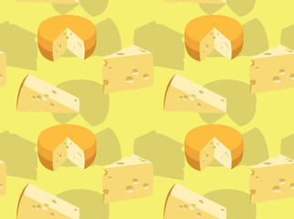 Food Cheese Jarlsberg Vector Seamless Background Wallpaper