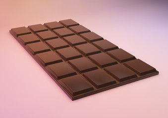 chocolate bar on pink background