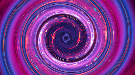 Abstract neon background with light circles, geometric shapes made of neon. Abstract light, scene, purple, pink, blue neon, portal. Futuristic neon background, neon circle.