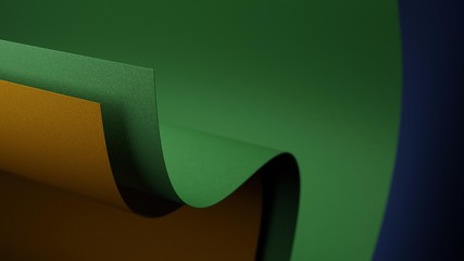 3d render of color design cardboard medium thickness