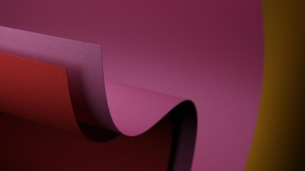 3d render of color design cardboard medium thickness