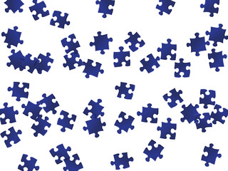 Fototapeta premium Abstract tickler jigsaw puzzle dark blue parts 