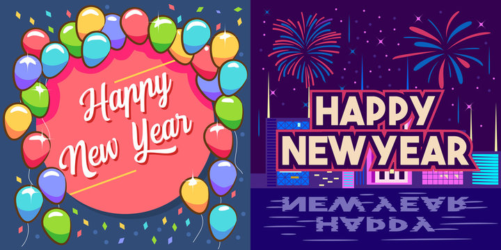 happy new year vector graphic design