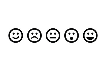 emoji icon set, emoticon vector icon, Isolated vector illustration on white background