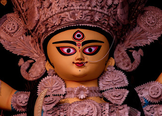 Non conventional Durga idol captured during durga Puja at Kolkata.