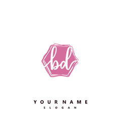 BD Initial handwriting logo vector	