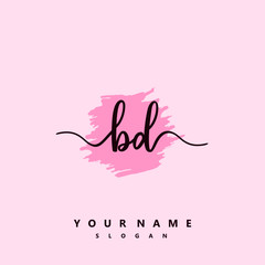 BD Initial handwriting logo vector	