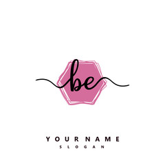 BE Initial handwriting logo vector	