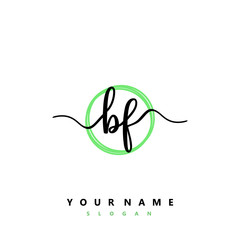 BF Initial handwriting logo vector	
