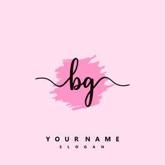 BG Initial handwriting logo vector	