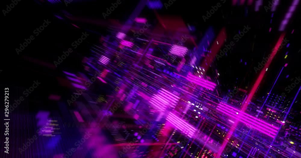 Poster virtual data on digital screen display, future technology and programming concept. flying futuristic