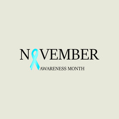 World Prostate Cancer Day concept. Awareness Blue Ribbon. Vector Illustration. Men healthcare concept